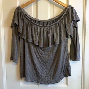American eagle grey ruffle top